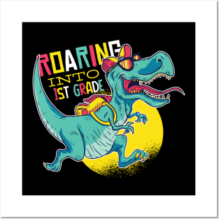 Roaring into 1st Grade // Fun T-Rex Back to School Posters and Art